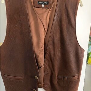 Italian lamb Leather Vest Mens